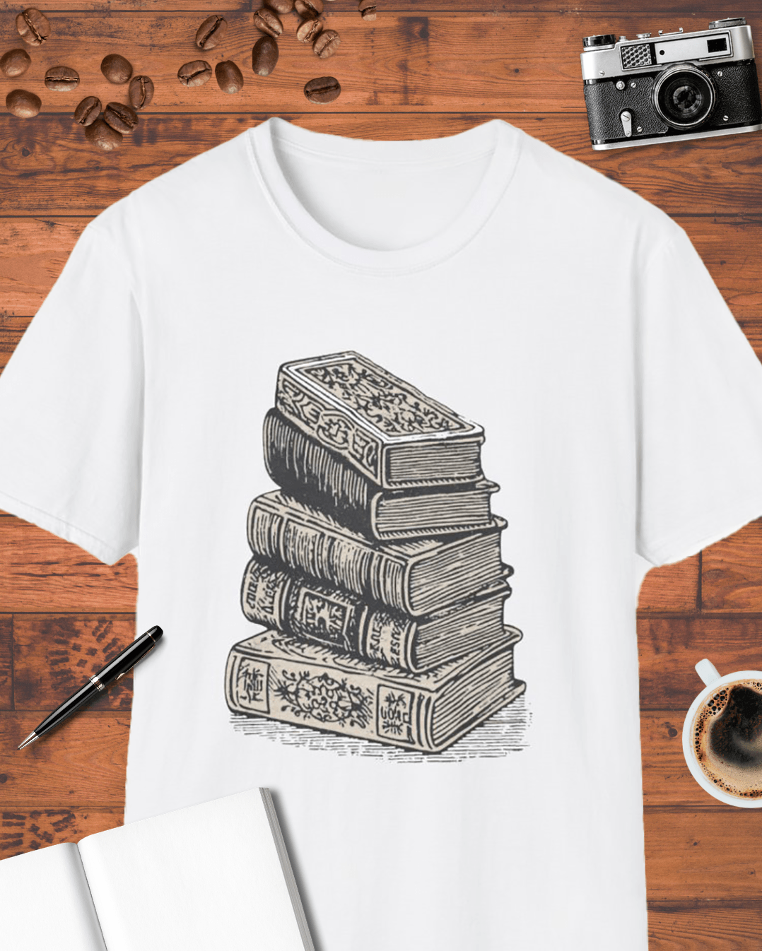 Vintage Book Stack T-Shirt